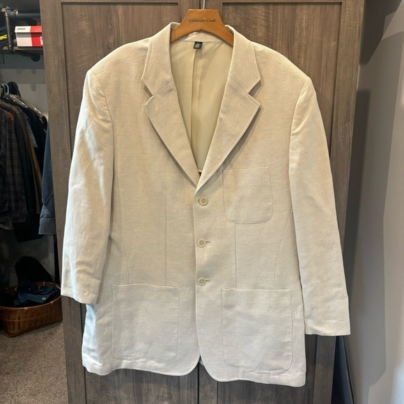 Structure XL Linen Blend Blazer Cream Color - Picture 1 of 10